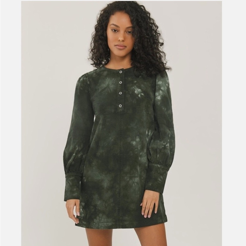 Edie Dress Tie Dye Army Green NWT Something Navy